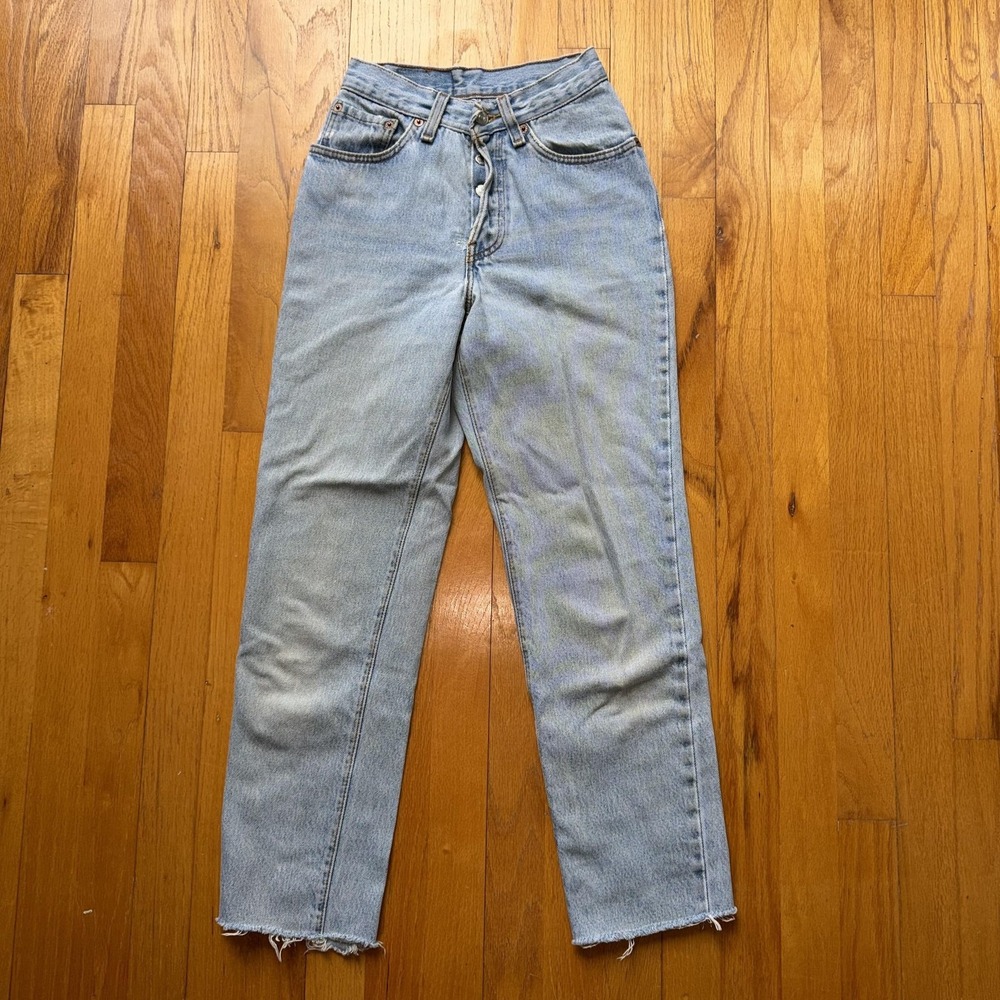 Vintage Levi's 501 Jeans Size 1 Light Wash High Rise Straight Leg Button Fly USA